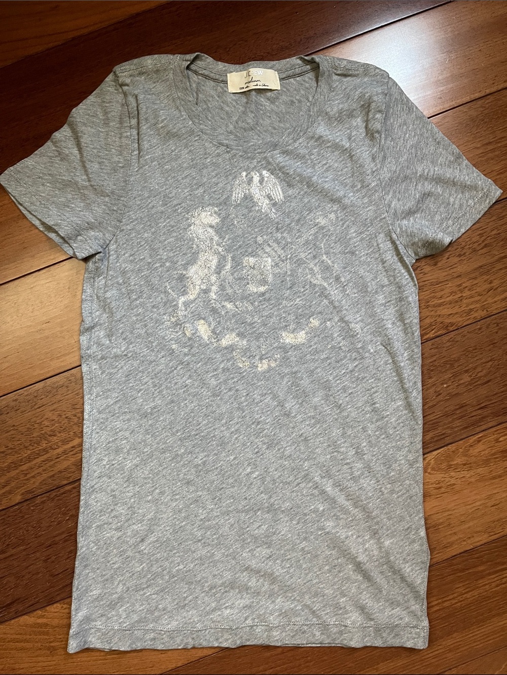 NWT J. Crew Silver Foil Crest Graphic Tee